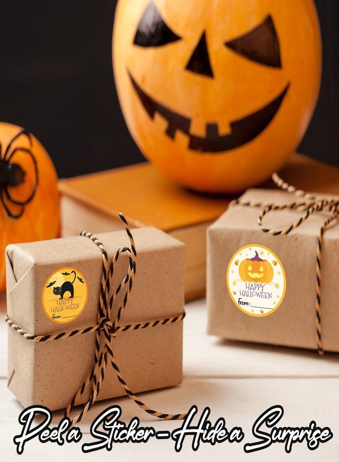 Kqfdr Happy Halloween Round Stickers, 40 Pcs Trick or Treat Name Label for Present Wrapping, Self-Adhesive Round Seal Labels for Party Favors Marking -A06 - Image 4